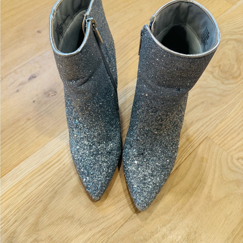 Sparkling Silver Ankle Boots
